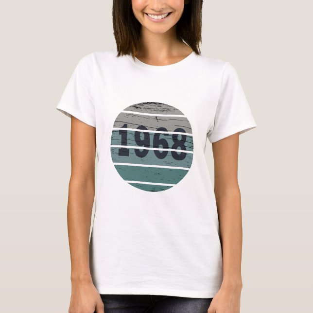 Camiseta Nascer em presente de aniversário de 1968 (Frente)