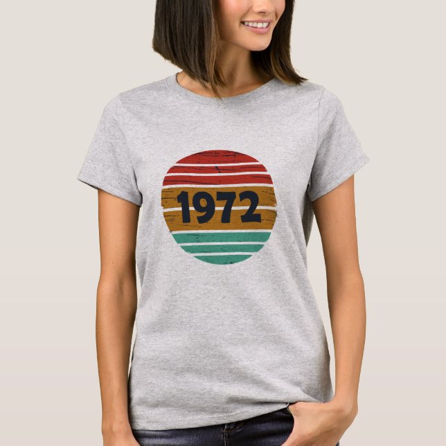 Camiseta Nascer em presente de aniversário de 1972 (Frente)