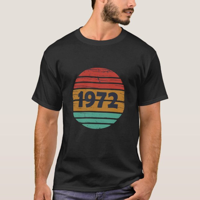 Camiseta Nascer em presente de aniversário de 1972 (Frente)