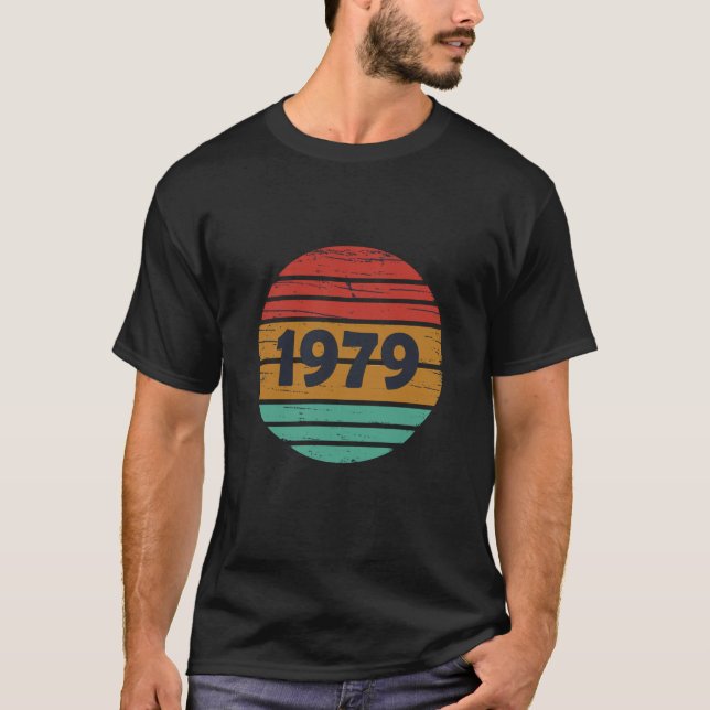 Camiseta Nascer em presente de aniversário de 1979 (Frente)