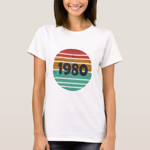 Camiseta Nascer em presente de aniversário de 1980