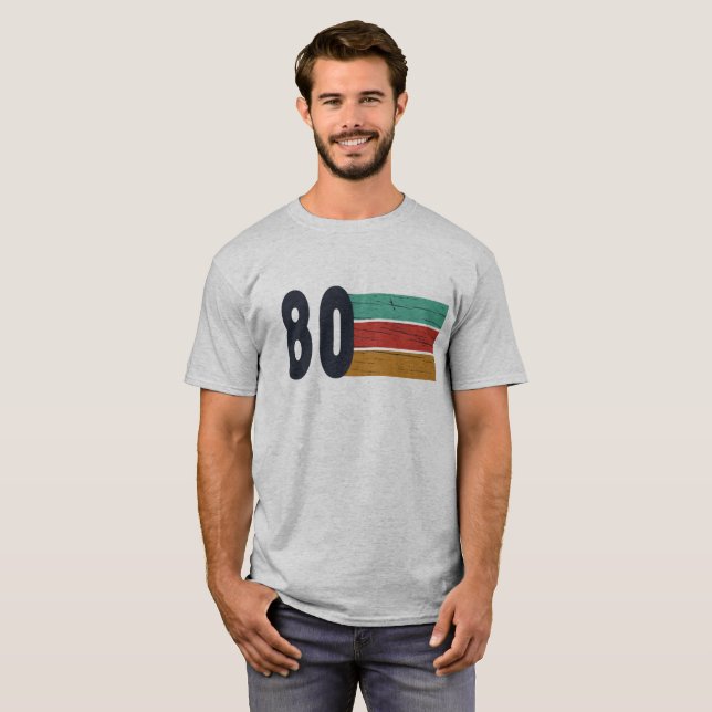 Camiseta Nascer em presente de aniversário de 1980 (Frente Completa)
