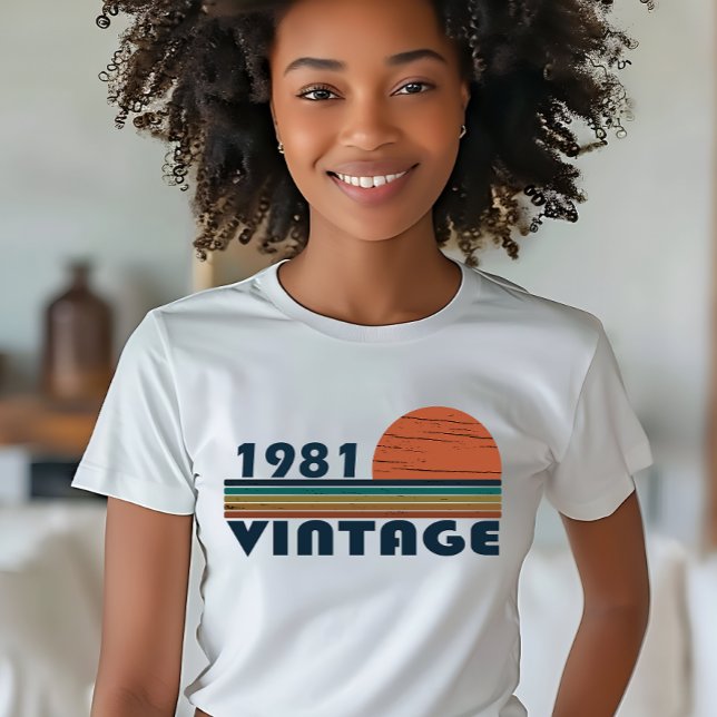 Camiseta Nascer em presente de aniversário de 1981 (Criador carregado)