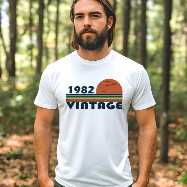 Camiseta Nascer em presente de aniversário de 1982 (Criador carregado)
