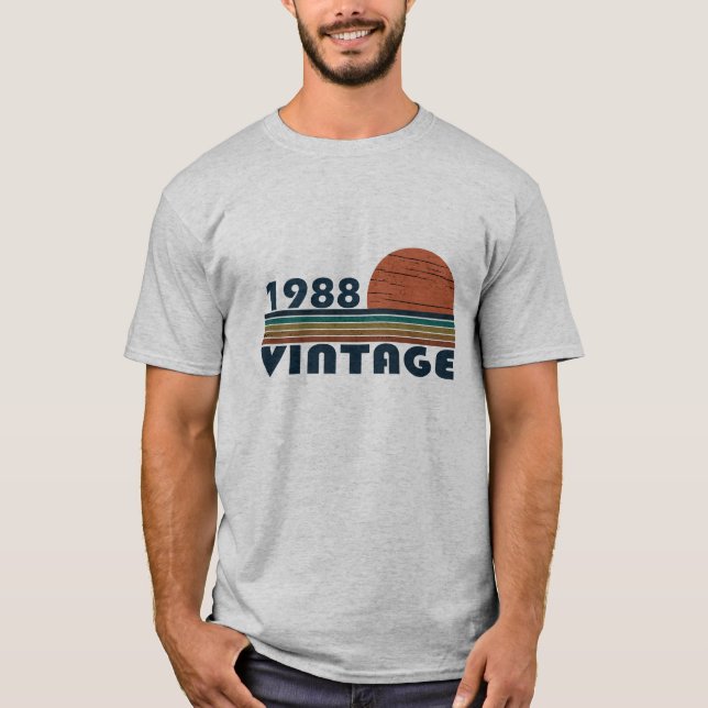 Camiseta Nascer em presente de aniversário de 1988 (Frente)