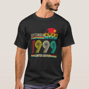 Camiseta Nascer Em Setembro De 1999 22 Anos De Idade 22 Ano