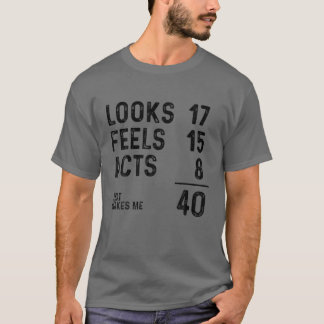 Camiseta Nascer Engraçado Com 40 Anos De aniversário de 40 