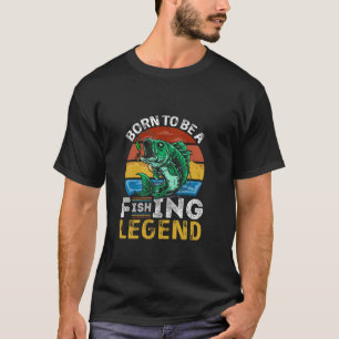Camiseta Nascer Engraçado De Pesca Sarcástica Como Legenda 