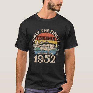 Camiseta Nascer Engraçado De Pescadores Em 1952 Homens De
