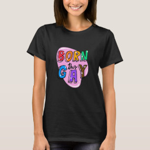 Camiseta nascer este gay arco-íris de orgulho amoroso LGBTQ
