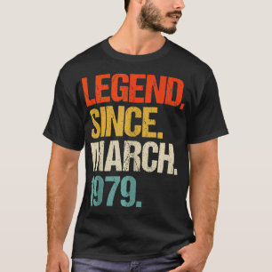 Camiseta Nascer feito em 1979, aos 45 anos, em 1979, 45º an