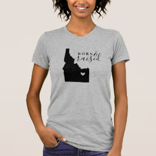 Camiseta Nascer Idaho e Tee Estatal Raised