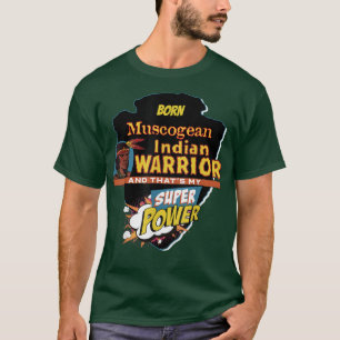 Camiseta Nascer Indígena Americana Muscogeia com Super P
