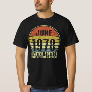 Camiseta Nascer Junho De 1978 Edição Limitada De Anos De Vi