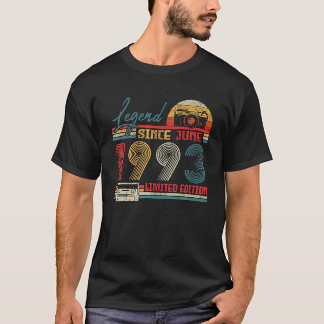 Camiseta Nascer Junho De 1993 Lenda Desde Junho De 1993 28  (Frente)