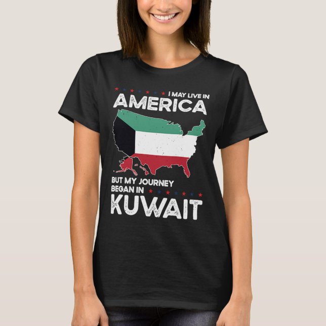 Camiseta Nascer Kuwait Kuwait Cidadania Americana (Frente)