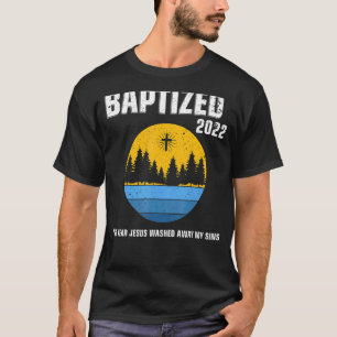Camiseta Nascer Lançado De Novo Batismo Cristão Batizado