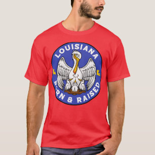 Camiseta Nascer Louisiana Raiz do Estado da Louisiana Flag 