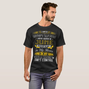 Camiseta Nascer mal-humorado do ancião em junho com coraç