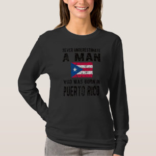 Camiseta Nascer Mens Na Bandeira Porto Rico Porto-Riquenha 