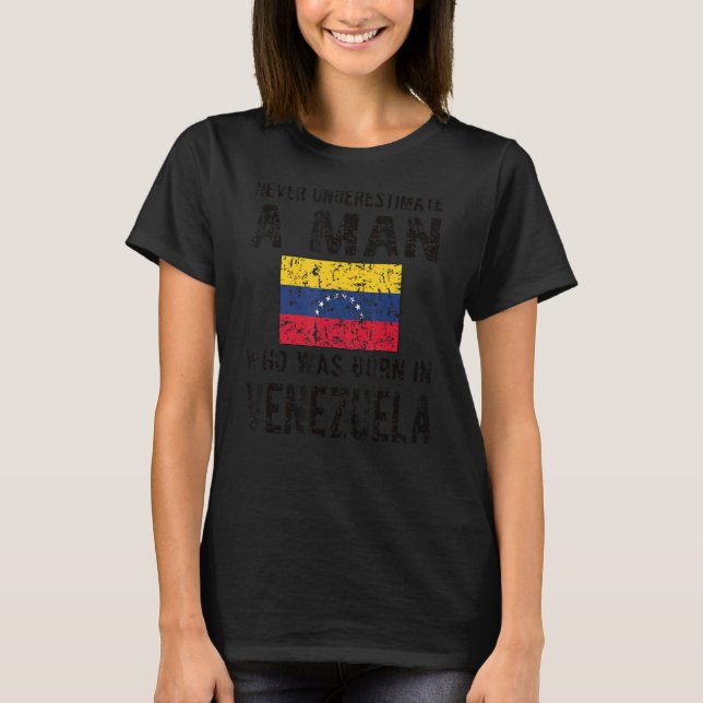 Camiseta Nascer Mens Na Venezuela Bandeira Venezuela (Frente)