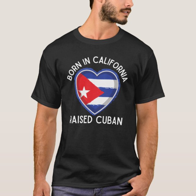 Camiseta Nascer na Califórnia Levantando Cuba, Love Cuba Fl (Frente)