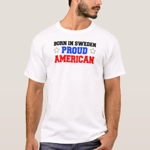 Camiseta Nascer Na Suecia Orgulhosa Americana