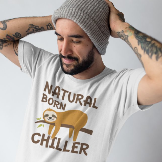 Camiseta Nascer natural Chiller (natural born chiller sloth t-shirt)