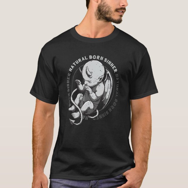 Camiseta Nascer Natural Sner Devil Baby Grunge Gótico Emo P (Frente)