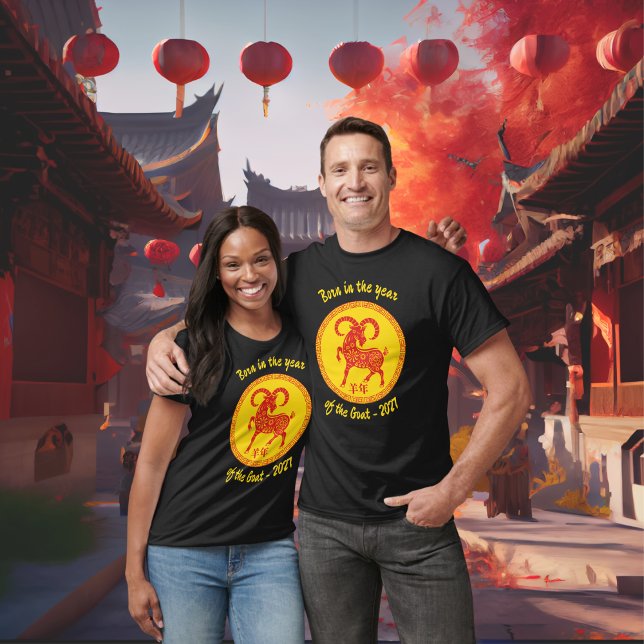 Camiseta Nascer no ano do Ano Novo Chinês de Cabra (Criador carregado)