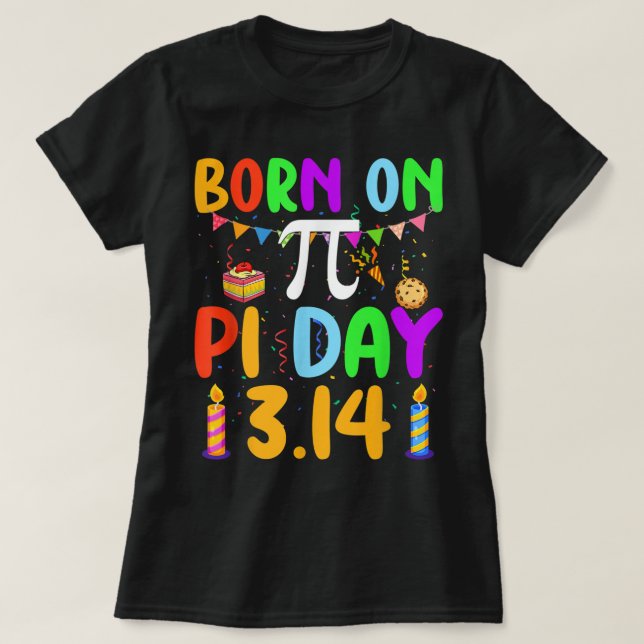 Camiseta Nascer No Dia Pi Número Pi 3.14 Equações Matemátic (Frente do Design)