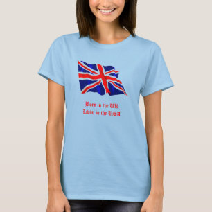 Camiseta Nascer no Reino Unido-Livin' nos EUA