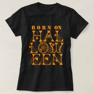 Camiseta Nascer no texto assustador assustador da Web da