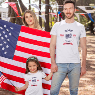 Camiseta Nascer nos USA Custom Year Banner Kids