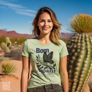 Camiseta Nascer Novamente Christian Jesus Butterfly Motif I