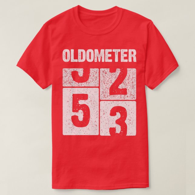 Camiseta Nascer Oldometer de 53 anos em 1968 53º aniversári (Frente do Design)