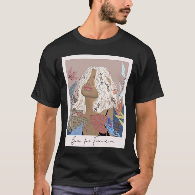 Camiseta Nascer para a Liberdade Boho feminismo no campo do (Frente)