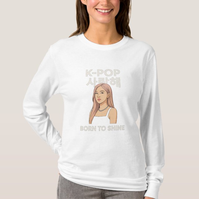 Camiseta ✨ Nascer para Brilhar | LongaFolga do K-Pop Star m (Frente)