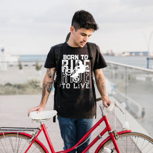Camiseta NASCER PARA CAMINHAR AO VIVO, Bicicleta Negra