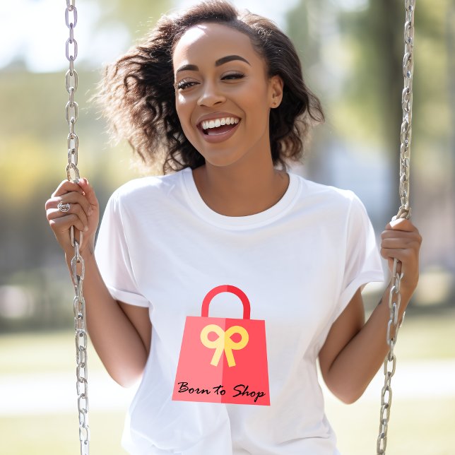 Camiseta Nascer para Comprar cor da bolsa de compras (Criador carregado)