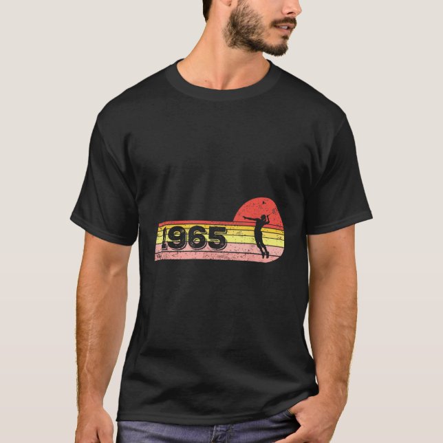 Camiseta Nascer para jogadores de Badminton 1965 Birthday V (Frente)