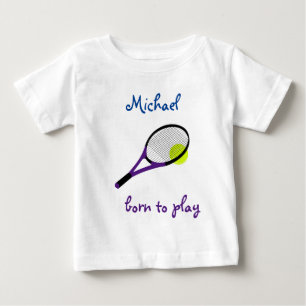 Camiseta Nascer para jogar, Tênis Ball e Racquet, Personal