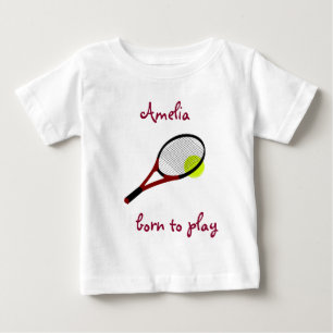 Camiseta Nascer para jogar, Tênis Ball e Racquet, Personal