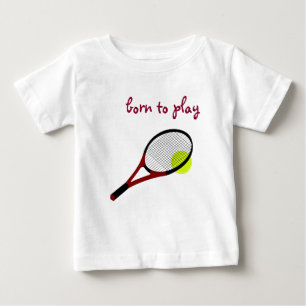 Camiseta Nascer para jogar, Tênis Ball e Racquet, Trendy C