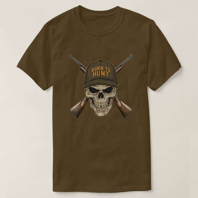 Camiseta Nascer para o crânio de caça (Frente do Design)