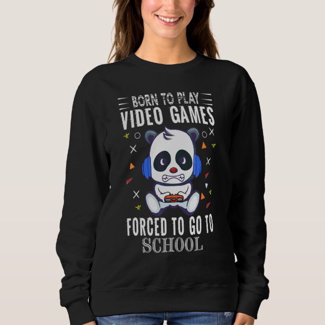 Camiseta Nascer Para Reproduzir Videos games Forçados A Ir  (Frente)