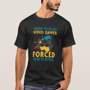 Camiseta Nascer Para Reproduzir Videos games Forçados A Vol