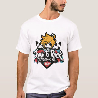 Camiseta Nascer para rocha destinado ao rolo, gibis, grafit