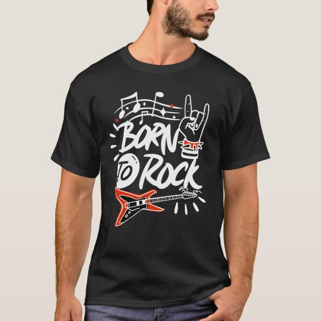 Camiseta Nascer para Rock Music Rock e Roll 80s Lover Vinta (Frente)