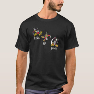 Camiseta Nascer Para Salvar Homens De Hockey Com Pequenas E